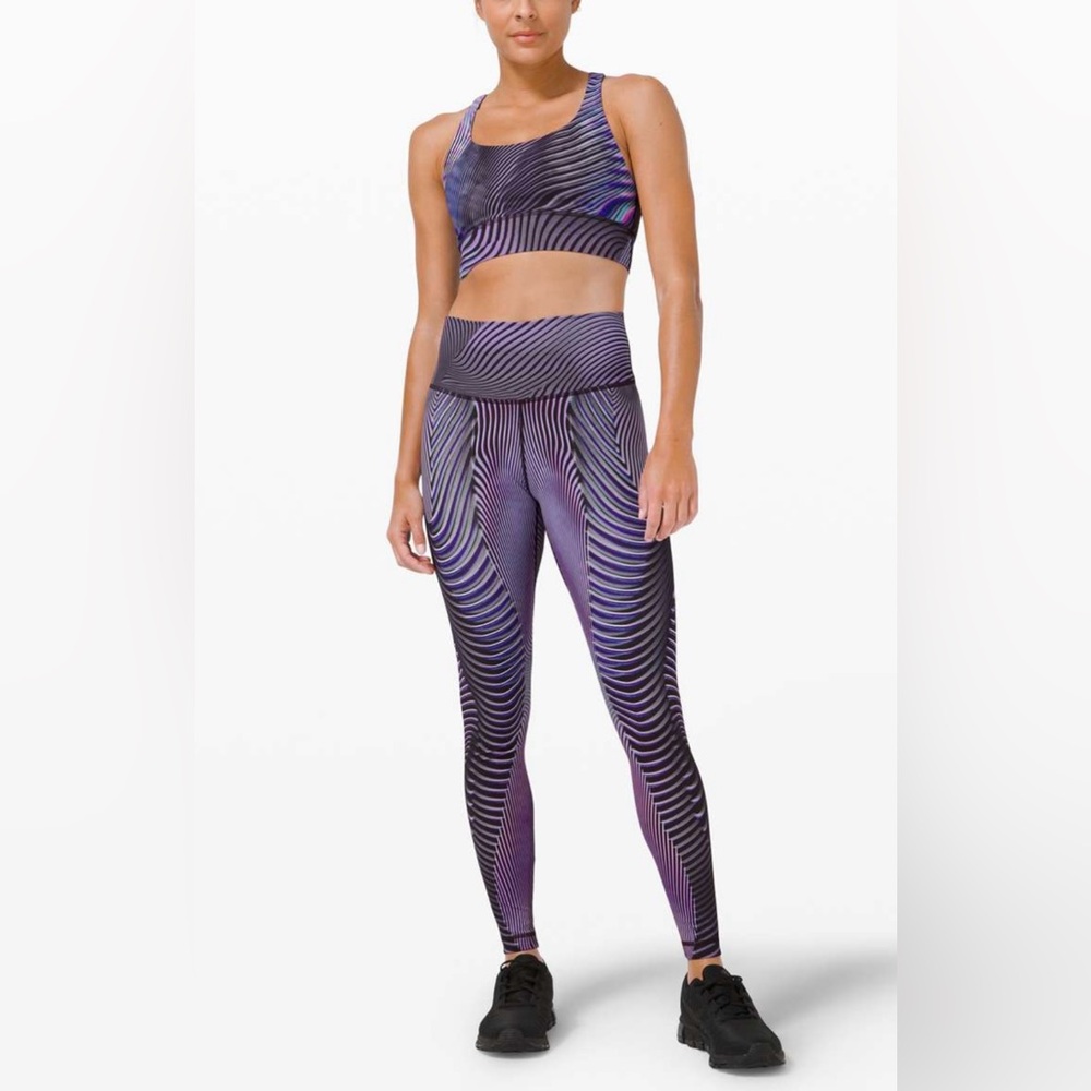 Lululemon Seawheeze 2020 Wunder Under High-Rise Tights in Fast Lane Purple Multi - Picture 3 of 10